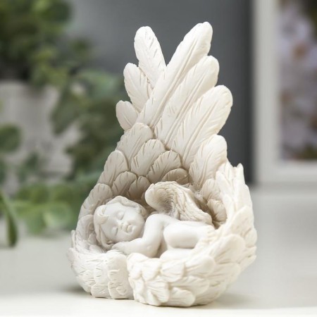 Suvenir Polystone "Snowty angel baby sleeping in wings" 8.5x7x4 cm-1