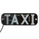 LED taxi sign 12 V, 19 × 6.3 cm, cigarette lighter, green/red