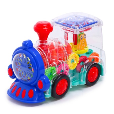 The locomotive "gears", light and sound effects, works from batteries, mix-3