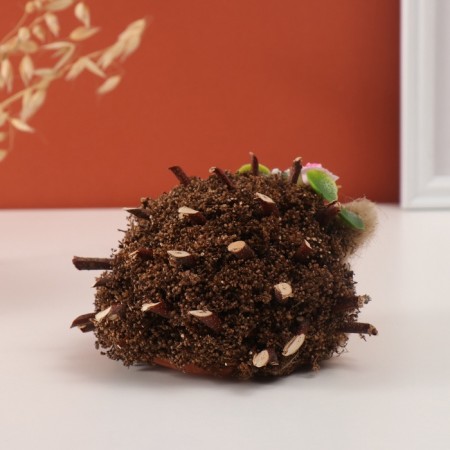Decor "Hedgehog with flowers" 15x10x9 cm-2
