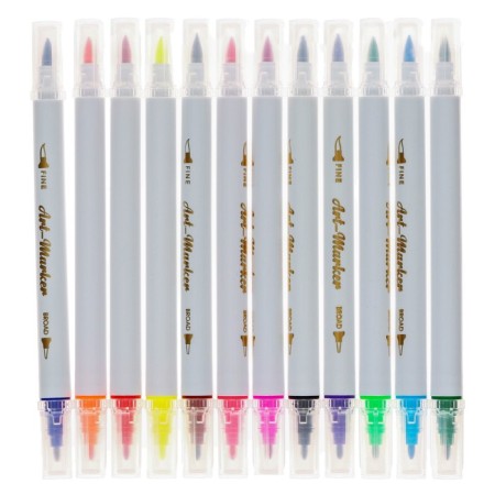 Flomasters 12 colors, soft brush in a tube-2