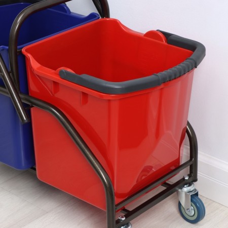 Two -browning cart for cleaning rooms, 2 × 25 l, equipment with a nylon bag, 135 liters-7