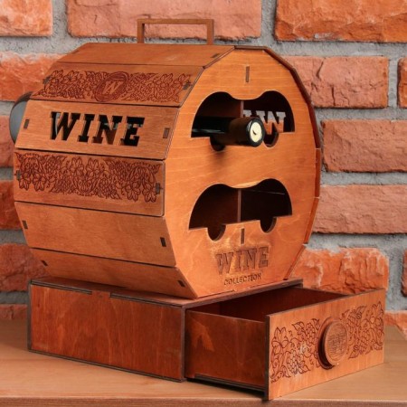 Wine mini-bar "Barrel", 27 x 29 x 22 cm.-3