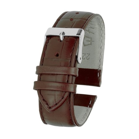 Watch strap, male, 22 mm, genuine leather, light brown