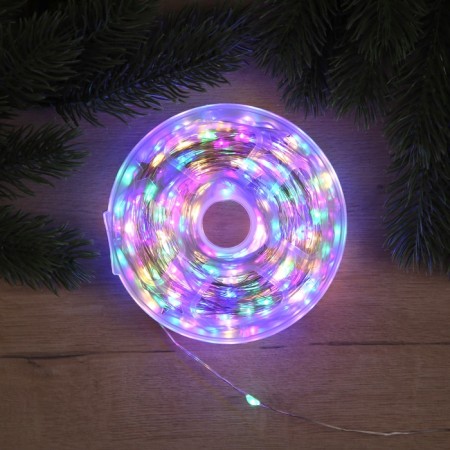 Garland "thread" 100 m dew, IP44, silver thread, 1000 LED, glow of multi, 18 V