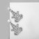 Earrings with rhinestones "frogs" kids, lilac-white color in silver