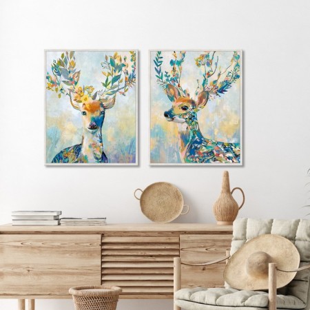 Reproduction of the picture "Multi-colored deer No. 1", 40x50 cm, frame 20-001d-5