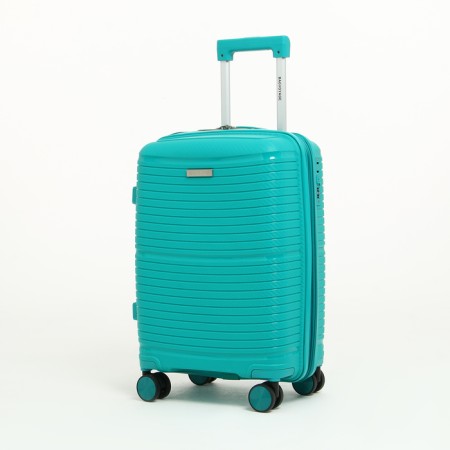 Small suitcase 20 "On a zipper, code lock, 4 wheels, turquoise color