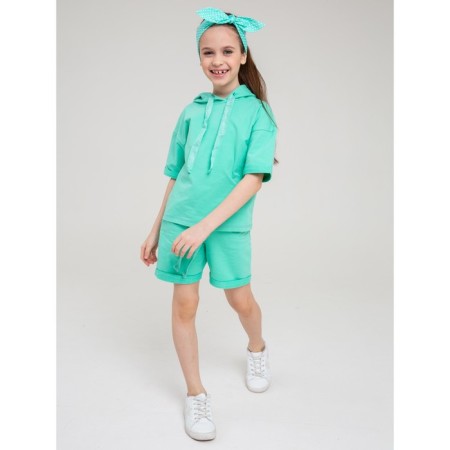 Pulover and short set for a girl, height 164 cm, mint color-4