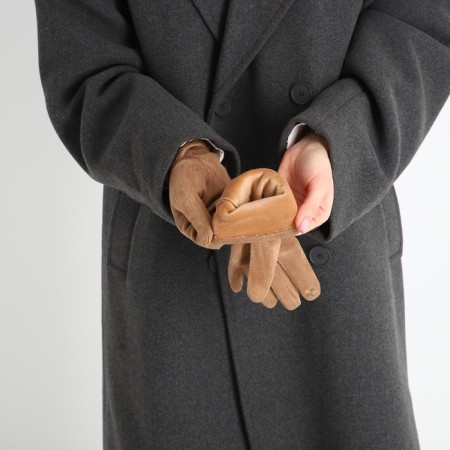 Gloves are female, dimensionless, without insulation, beige color-5