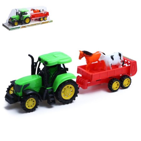 Tractor inertial "Farmer" with trailer and animals