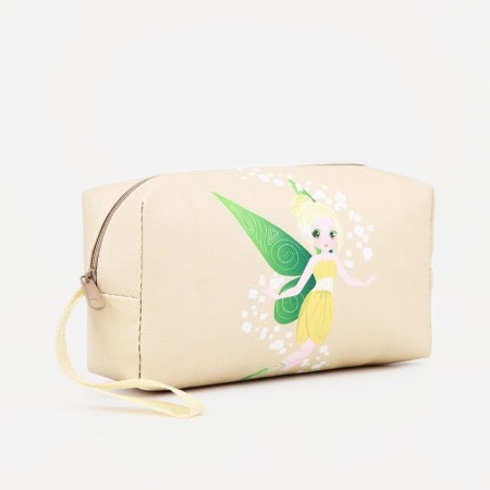 Cosmetic bag with a lightning, with a pen, beige color