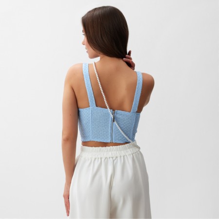 Women's tweed corset, mist, p. XS, blue-6
