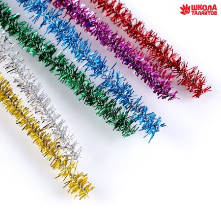 Wire with pile for crafts and decoration, set of 50 pcs., Mix color with brilliance-1
