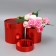 Set of boxes 2B1 Round “plain”, red metallic, 12 x 12, 15 x 15 cm, new year