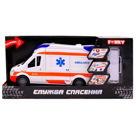 Friction Funky Toys Ambulance Machine, 26 cm-4