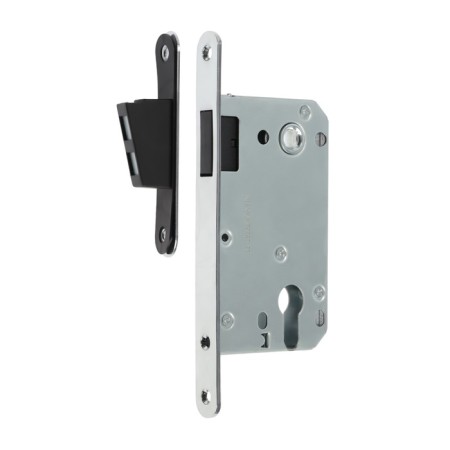 The latch is mortise magnetic, under the Lockland ZLK6CP cylinder, chromium color-3