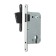 The latch is mortise magnetic, under the Lockland ZLK6CP cylinder, chromium color