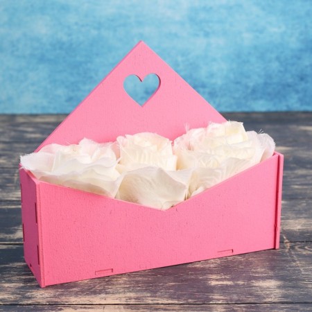 Kashpo wooden 21 × 6 × 18 cm envelope "Kind Heart", pink light give beautifully
