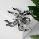 Brooch "Spider" flowers, the color is gray-green in black silver