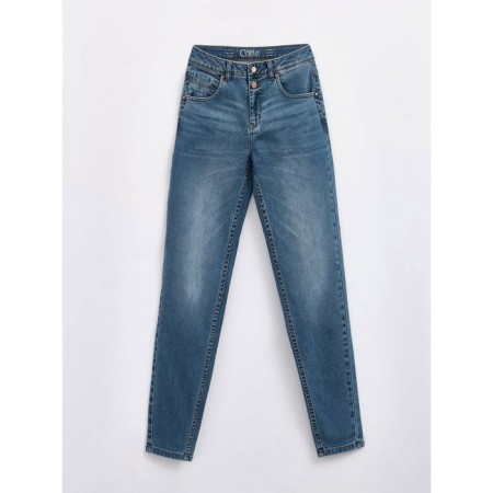 Women's jeans with a high landing CONTE ELEGANT SLIM, size L, color Washed Blue-3