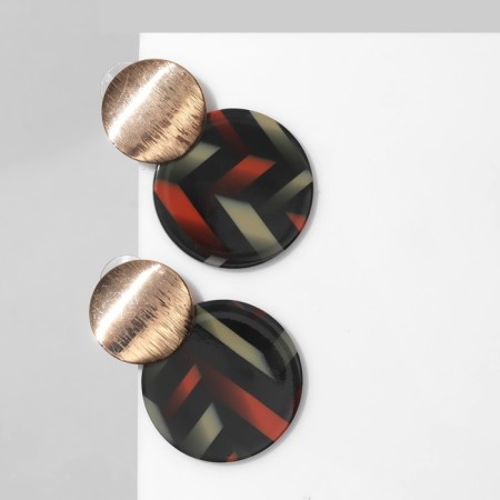 Acryl Earrings "Circle", colored in gold-1