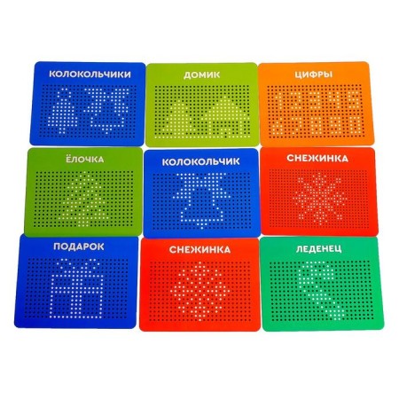 The training tablet "Magnetic drawing", New Year, red color, 375 holes-5