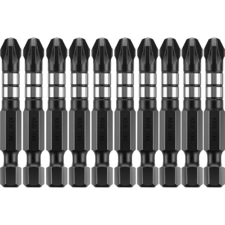 Bits Kraftool Impact Pro 26193-3-50-S10, E 1/4 ", 50 mm, PZ3, 10 pcs., Pozidriv, case-1