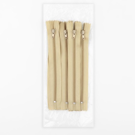 Lightning "Spiral", No. 3, non -proceeding, castle machine, 16 cm, beige color-2