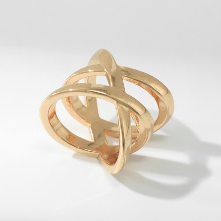 Ring Metal "Trend" double section, color gold, size 17-2