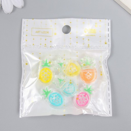 Busina Plastic "Summer breeze. Pineapple" Gloss Mix 1.5x2.3x0.9 cm-3