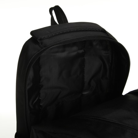 Youth backpack on a zipper, 4 pockets, black color/orange-5