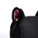 School textile Backpack with ears on hairpins, 27x23 cm, black color