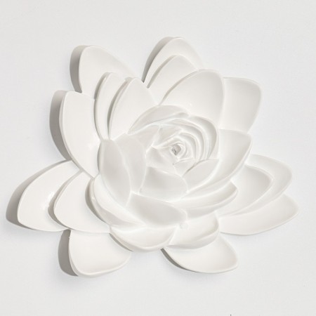 Wall decor, "lotus" 14 x 15 cm, white-2