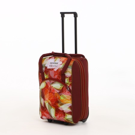 Small 37 l (s) suitcase with a Sacvoyage bag, lightning department, external pocket, extension, burgundy color-1