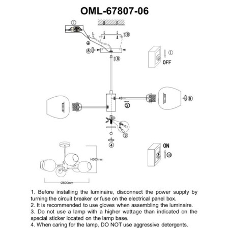 Ceiling chandelier Pavarolo E27 360W-9