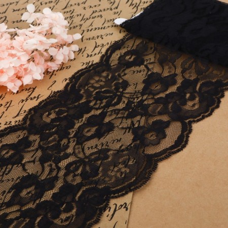 Capricon lace, 130 mm × 3 ± 0.5 m, black color