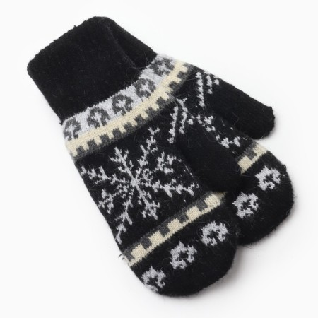 Women's mittens "snowflake" Color black, size 20