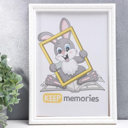 Photo frame L-2 21x30 cm white (plastic screen)-1