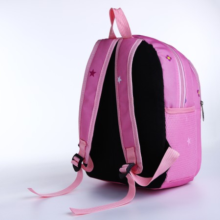 Baby backpack on lightning, external pocket, pink color-3