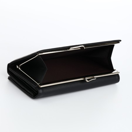 Women's wallet on magnets, black color-3