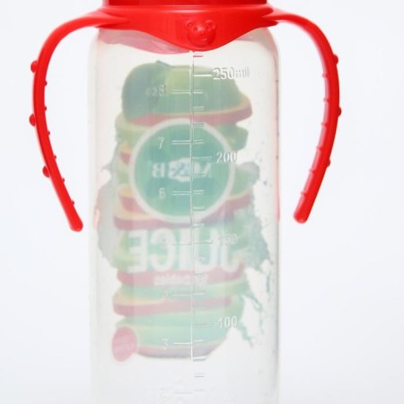 A bottle of feeding "Apple juice", classic throat, 250 ml., 0 months, cylinder, with handles-6