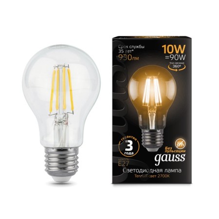 LED LED Filament Filament 10W A60 2700K TEPP. Bel. E27 930lm Gauss 102802110
