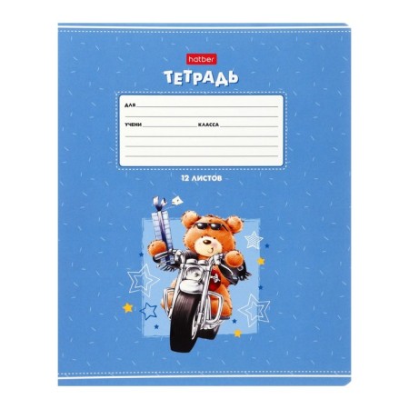 Notebook 12 sheets in a cage on a clip "Funny Bear", mix-3