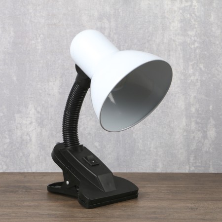Table lamp E27, with off. On the clamp (220V) white 26x13x11 Risalux-3