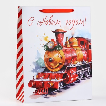 Laminated vertical "New Year train", l 31 x 40 x 11.5 cm, New Year-1