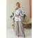 Female blouse, size 52, white, purple color