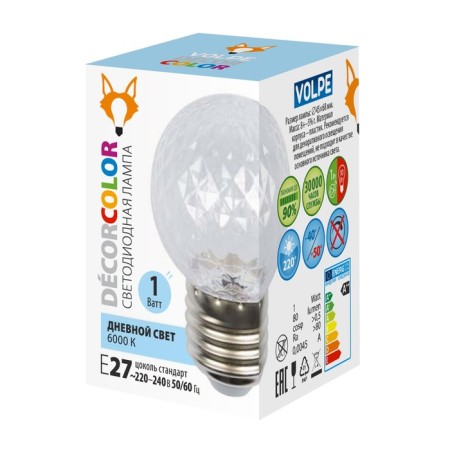 LED LED Uniel, E27, 1 W, 6000K, glow day white-8