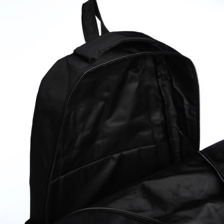 Youth backpack from textiles, 2 lightning departments, 4 pockets, black/orange color-5
