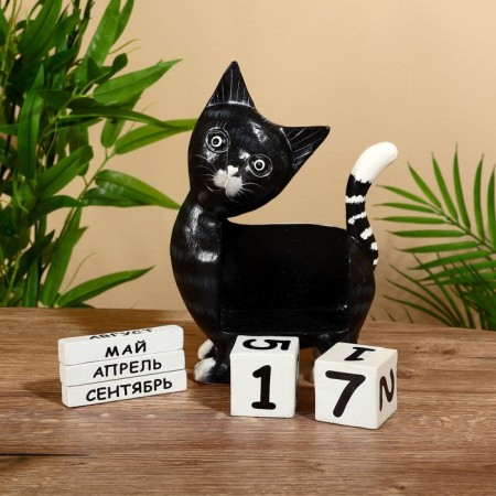 Eternal calendar "Pussy" tree 15x22x6 cm-3